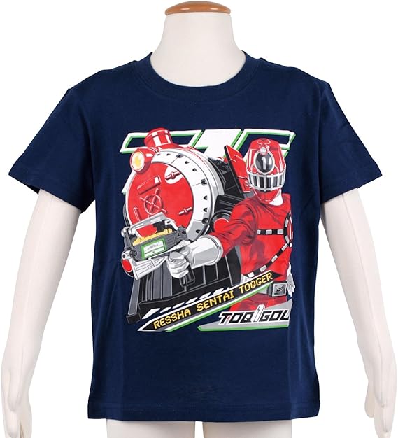 Amazon 烈車戦隊トッキュウジャー Tシャツ 撃ちますよ ご注意ください 130cm ネイビー Tシャツ カットソー 通販