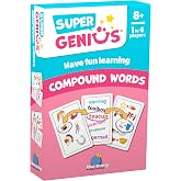 Blue Orange Super Genius Compound Words - Tabletop Card Game, Fun Flash Card Concentration Matching Game for Kids, Ages 8+, 1-6 Players, Teacher Approved, Build Your Vocabulary Games