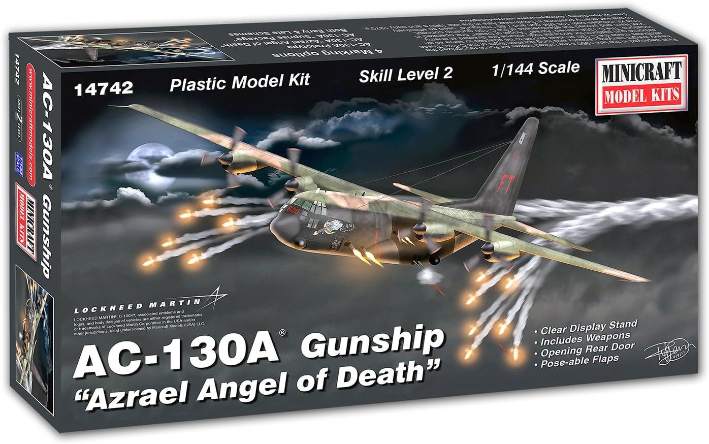 Minicraft MIN14742 AC-130A Gunship Azrael Angel Of Death Model Kit, Multi-Colour, 1:144 Scale