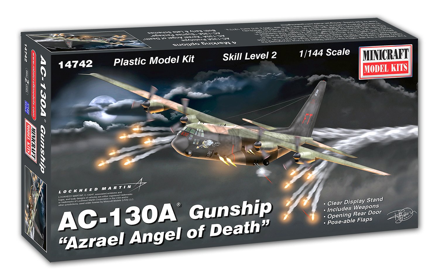 Minicraft MIN14742 AC-130A Gunship Azrael Angel Of Death Model Kit, Multi-Colour, 1:144 Scale