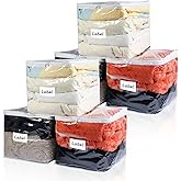 Heonay Clear Zippered Storage Bags Plastic Sweater Storage Bags with Zipper 6 Packs Clothing Organizer for Blankets Linen Sweater Bed Sheet Quilt Clothes Pillow (12 x 12 x 12 Inch)