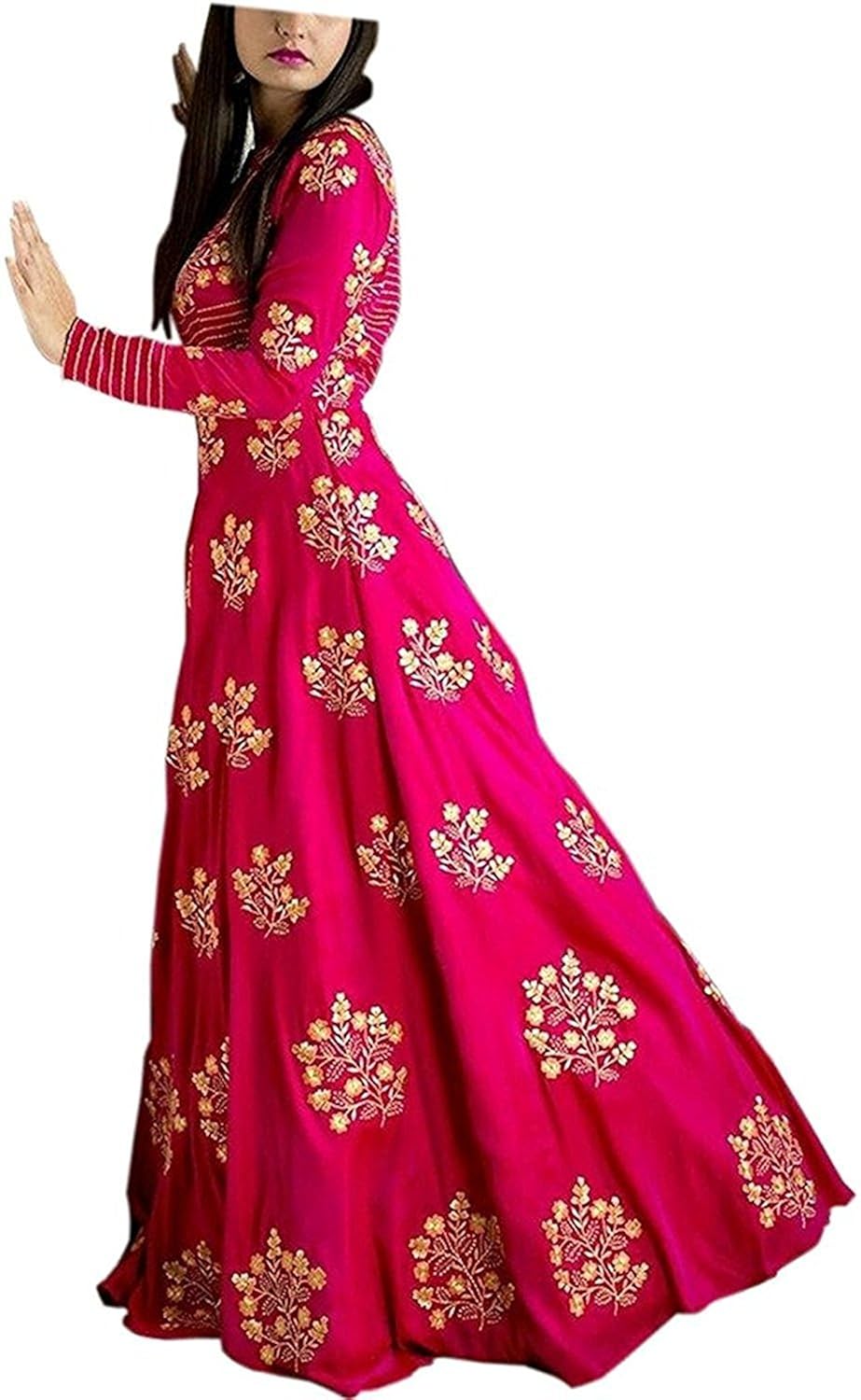 srp enterprise women's cotton dress material (cream mirror work_free size_cream)