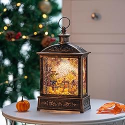 12.5'' Fall Snow Globe Lantern - Thanksgiving