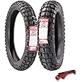 Kenda Big Block K784 110/80B19 Front and 130/80B17 Rear Tires for Motorcycles, Dirt Bikes, and City Bikes - Durable Off-Road & Street Performance with Keychain (2 Pack)