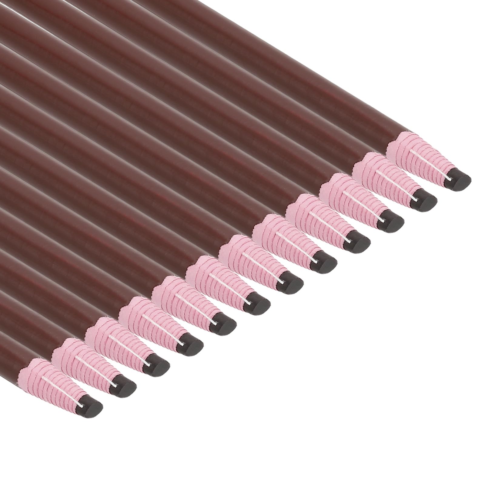 PATIKIL Peel-Off China Markers, 12 Pack Grease Wax Pencils Wood for Glass Garments Drawing Film Paper Vinyl Metal, Brown
