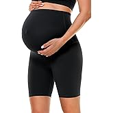 BAYDI Clouduxi Maternity Shorts Over The Belly-6" Pregnancy Biker Shorts Women Workout Yoga Pants
