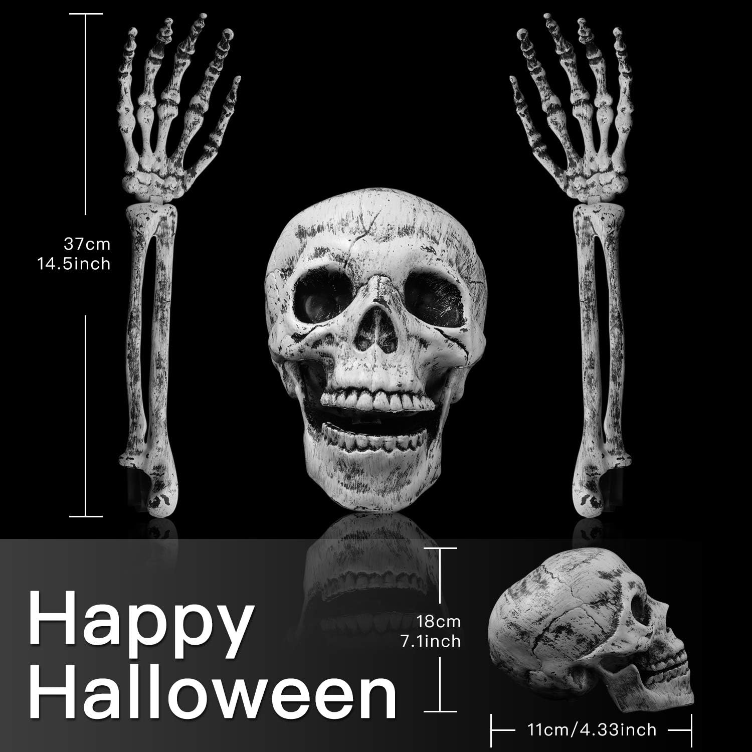 MITCIEN Skeleton Stakes for Halloween Decorations Outdoor Scary Yard Ground Breaker,Halloween Decoration Realistic Skull,Tomb,Crow for Yard Lawn: Home & Kitchen