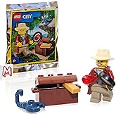 LEGO City Jungle Explorer with Fedora Hat, Treasure Chest and Scorpion (Limited Edition)
