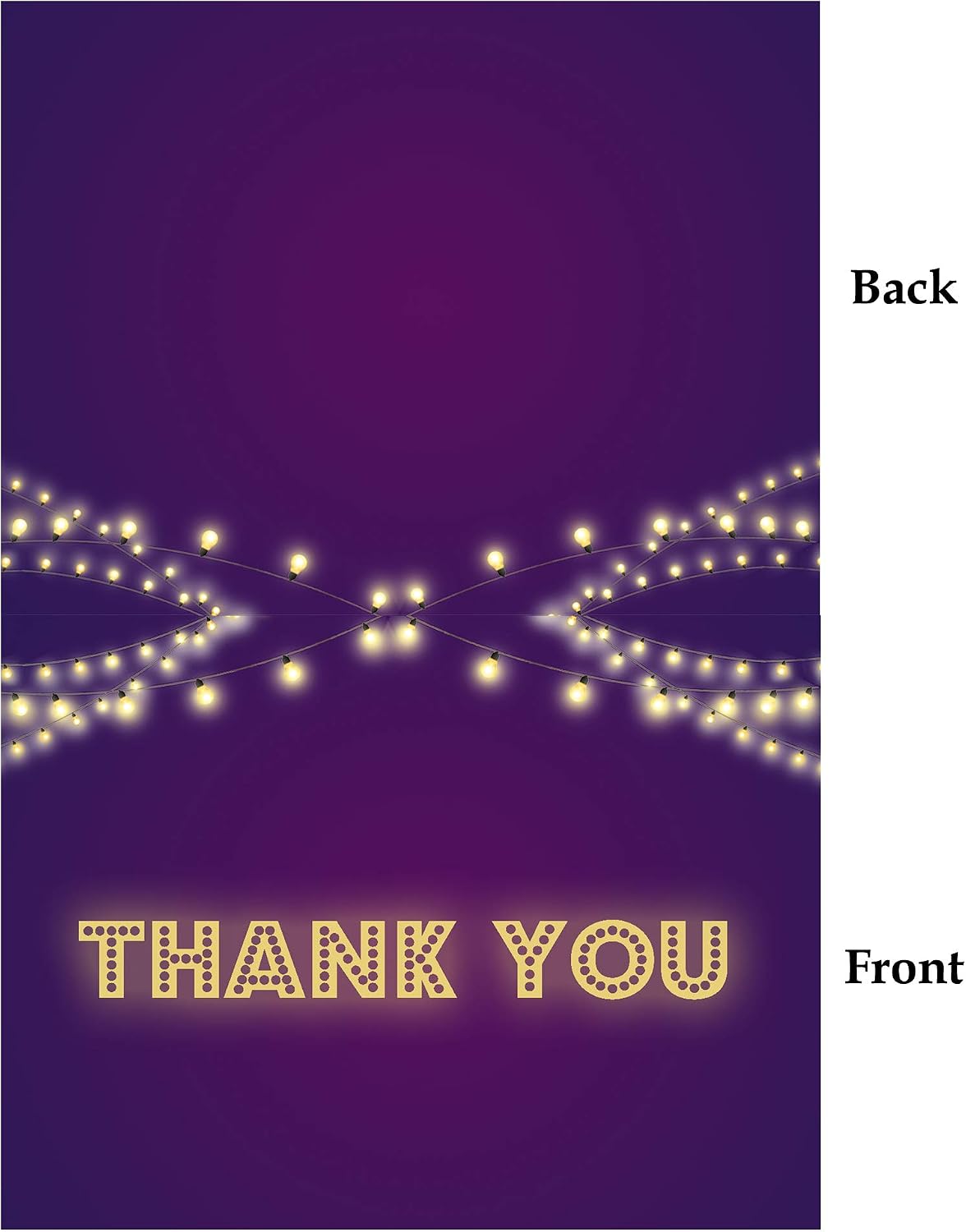 Darling Souvenir Purple Party Lights Thank You Card Wedding Thank You Card Greeting Cards With White Envelopes - 100 Pcs - Image 4