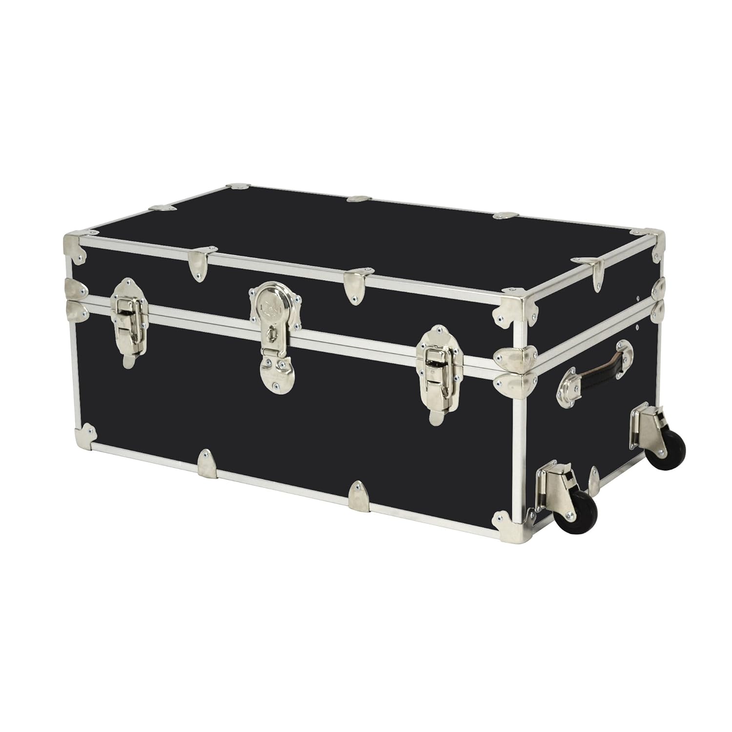 Rhino Trunk and Case Large Armor Trunk with Wheels, 32" x 18" x 14", Black