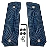Grips 1911 G10 Full Size Government/Commander - Texture OPS Antiscivolo - Taglio Per Sicurezza Ambi - Grigio/Nero