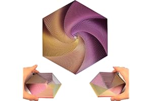 NIGRITY Fractal Fidget Hexagon,2024 New Hexagon Spiral Toy,3D Printing Hexagon Cube Fidget Gear Toy, Perfect for Stress and Anxiety Fidget Toy,for Sensory Needs and Autism Too (Colorful A)