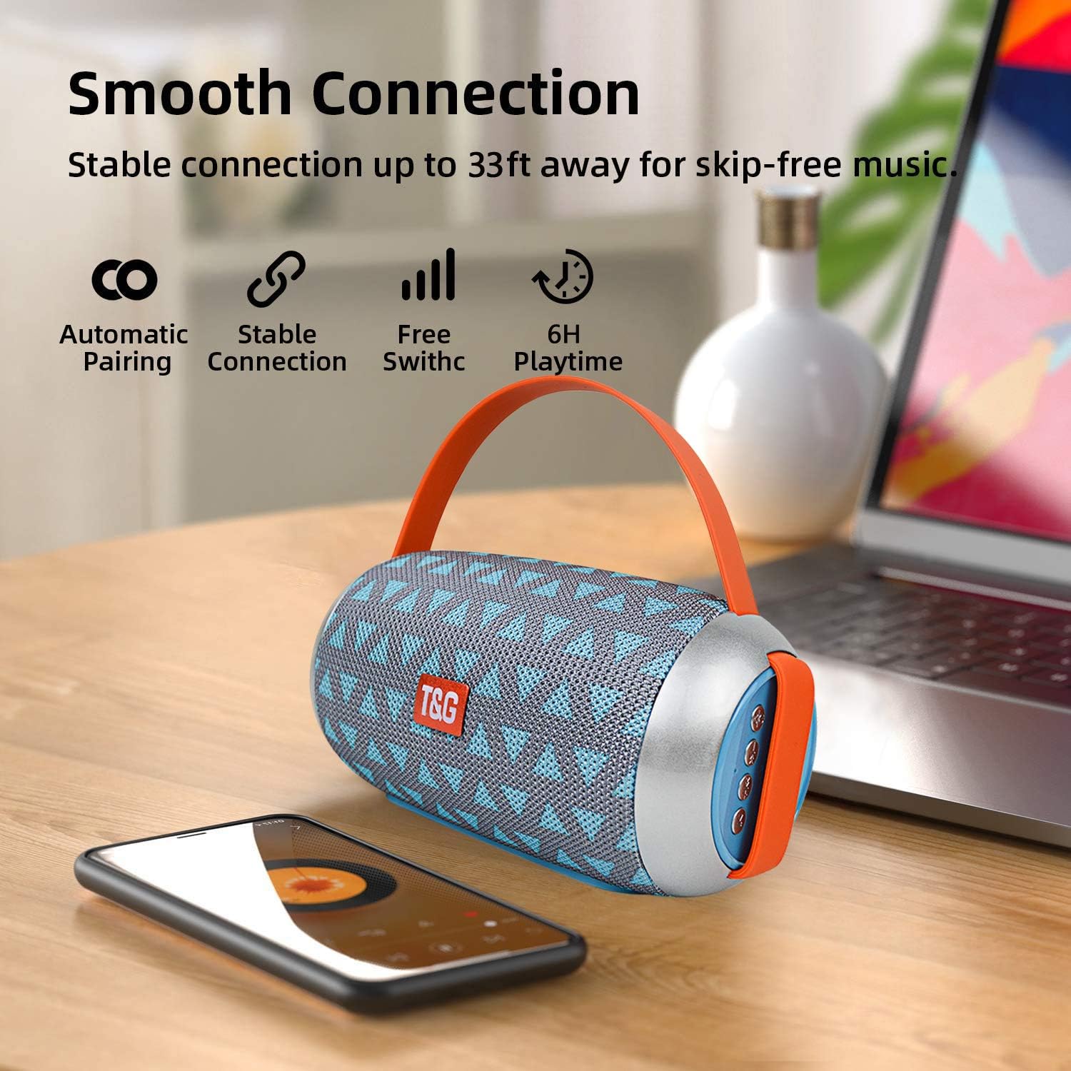 Super-Portable Bluetooth Speaker Wireless Stereo Loud Sound Rich Bass Waterproof Bluetooth Speaker with Built-in Microphone Loud Speaker for Home Party Outdoor - Image 3
