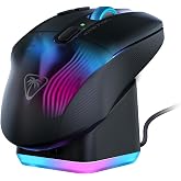 Turtle Beach Kone XP Air Wireless RGB Gaming Mouse for PC | 19K DPI Sensor, Rechargeable 100-Hr Battery, Charging Dock, 29 Pr
