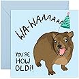 CENTRAL 23 Funny Birthday Card About The Age - 'Hyrax Waa How Old' - Gifts for Him, Her, Friends, Uncles, Aunts, Coworkers - Shocked Mammal - Comes with Fun Stickers