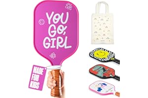 Sportbit Kids Pickleball Paddles Set of 1 or 2 - Child Size Pickleball Paddle for Kids Small and Lightweight - Carbon Fiber Youth Pickleball Paddle Set with Bag for Children Under 12.