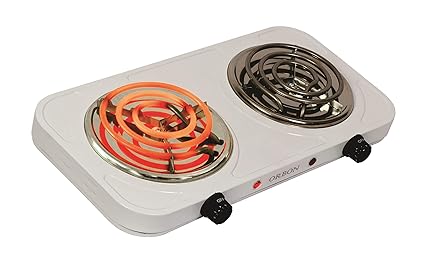 ORBON Double Ivory 1250 W + 1250 W with Thermostat G Coil Stove Hot Plate Induction Cooktop/Cookers