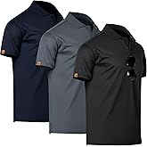 Mens Golf Polo Shirts Short Sleeve Moisture Wicking Dry Fit Tactical T-Shirt Athletic Top Casual Polo Shirts for Men