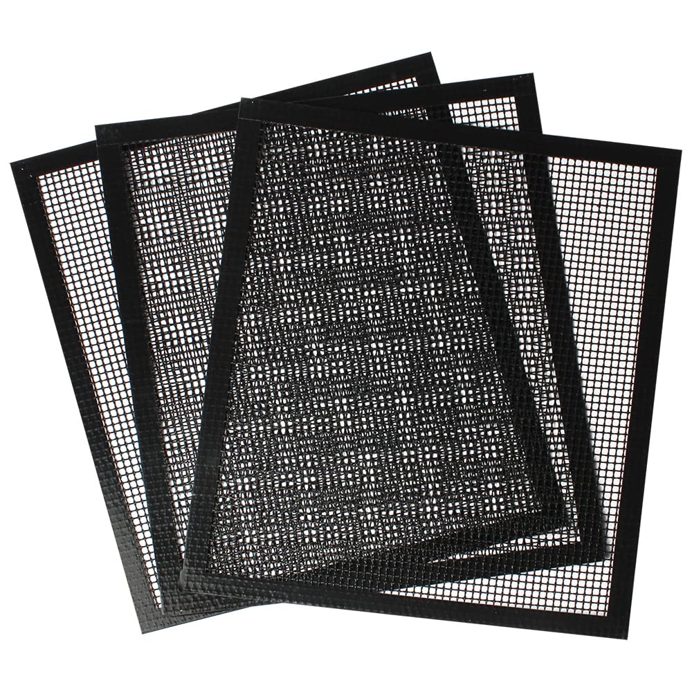ECOOPTS BBQ Grill Mesh Mat Set 3 PCS Non Stick Grilling Mesh Reusable Heat Resistant BBQ Teflon Grill Mats for Grilling Meat,Veggies, Cooking, Baking-30x33cm (3PCS)