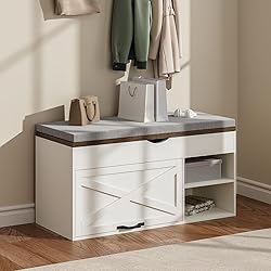 ChooChoo Storage Bench with Cushion, Shoe Bench