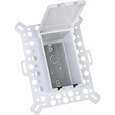 Arlington DBVM1W-1 Low Profile IN BOX Electrical Box with Weatherproof Cover for New Construction Stucco/Textured Surfaces/Rigid Siding, Vertical, 1-Gang, White