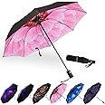 LLanxiry Compact Travel Umbrella,Windproof Waterproof Stick Umbrella Anti-UV Protection Golf Umbrellas