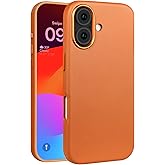 Rumwot for iPhone 17 Leather Case Compatible with Magsafe, Top Grain Leather, Professional Slim Fit Shockproof, Metal Buttons & Camera Bump Frame Phone Protective Magnetic Cover Brown