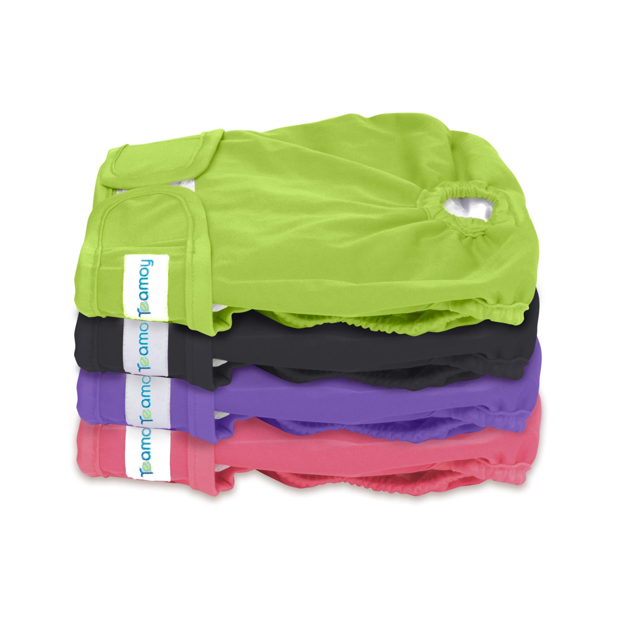 Teamoy 4pcs Pack Female Dog Nappies, Washable Dog Nappies Dog Sanitary Pants, Super-Absorbent and Comfortable, S