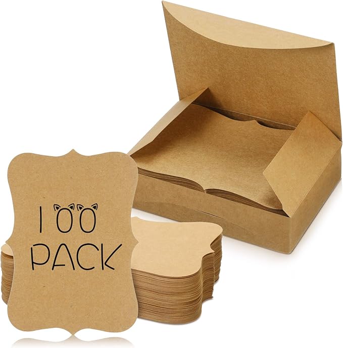 100 Pieces 5 X 7 Inches Blank Kraft Cards Cardstock Thick Paper Message 