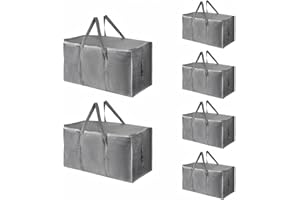 Extra Large Heavy Duty Moving Bags - Waterproof Storage Totes with Reinforced Handles & Zippers, Foldable for College Dorm Es