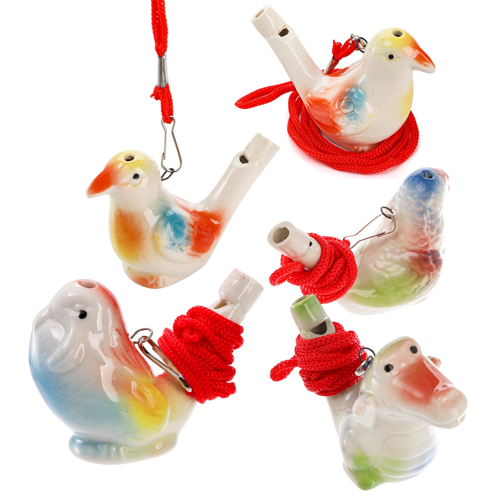 Hedume Set of 12 Ceramic Bird Whistles, Bird Water Whistles, Bird Call Whistle for Water and Bath Play Fun, Birthday Gift, Easter Gift