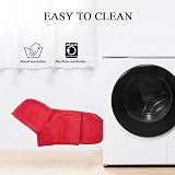 Geyecete Pineapple Grid Dog Drying Coat with Hood Red XL view 3