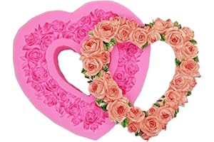 NINEXY Rose Heart Wreath Fondant Chocolate Candy Silicone Mold Cake Decorating Baking Pastry Tools Soap Mould Resin Polymer Clay Mold