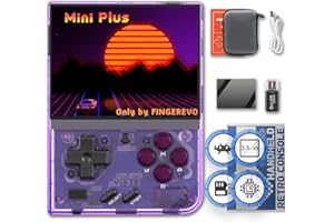 FINGEREVO Miyoo Mini Plus Handheld Game Console 3.5-inch 640*480 IPS Screen 3000mAh Miyoo-mini+ with Portable Case T-Purple