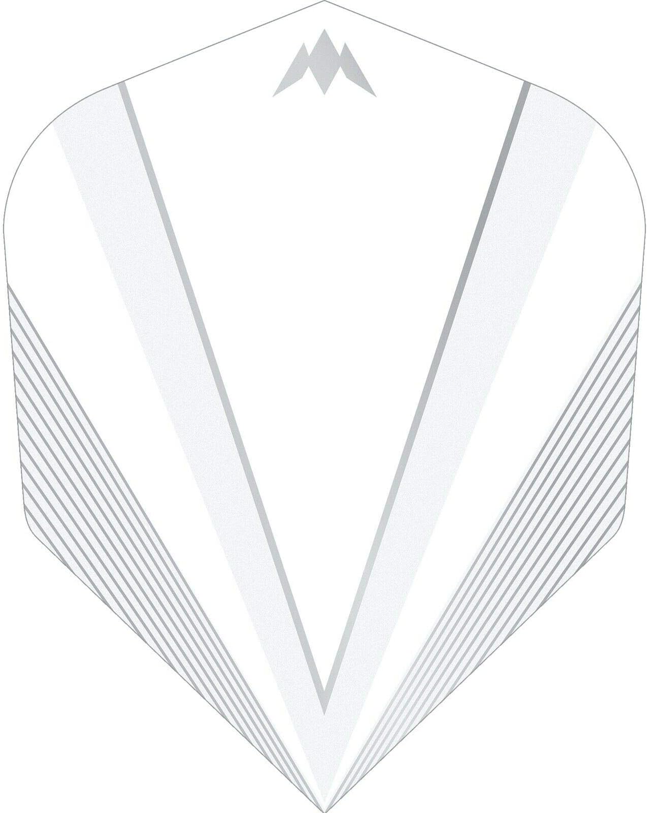 Mission Darts Shades Dart Flights | Standard No2 | Tough 100 Micron V Design, 5 Sets of 3 Flights, White (5xF3025)