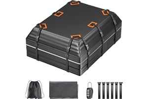 SOTISI Rooftop Cargo Carrier, Waterproof Heavy Duty PVC Car Roof Bag 15 Cubic Feet, Fit for All Vehicle with/Without Racks, w