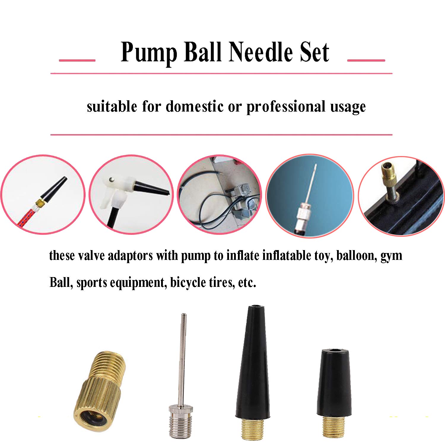 Janegio 20 Pieces Needle Inflator Kit Ball Pump Needle Set Needle