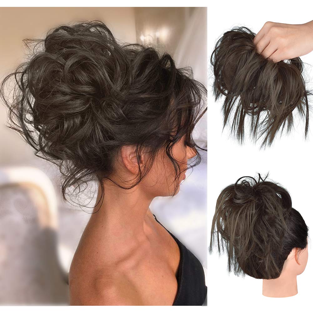 Amazon Com Feshfen Tousled Updo Messy Hair Bun Hairpiece Fluffy