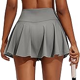 PINSPARK Womens Tennis Skirt Pleated Athletic Skirts with Pockets Shorts High Waisted Golf Skort for Workout Pickleball