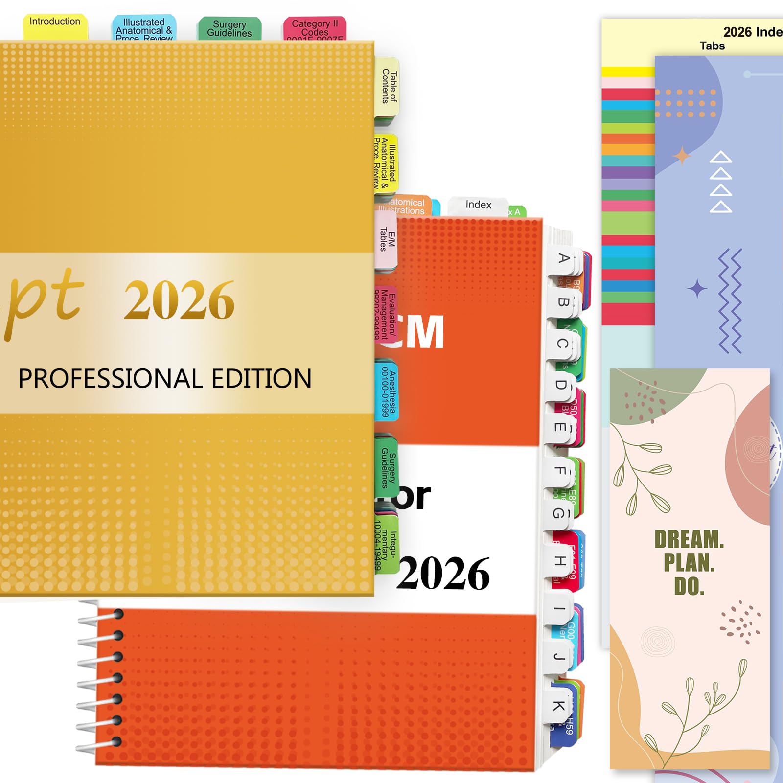 Photo 1 of Upgraded Index Tabs for CPT 2026 & ICD-10-CM 2026-AAPC Version, Complete Book Tabs, Laminated, Color-Coded & Long-Last, with Page Numbers and Alignment Guide (Book not Included)
