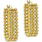 Ted Baker London Bollie Crystal Bobble Hoop Earrings for Women (Gold/Crystal)