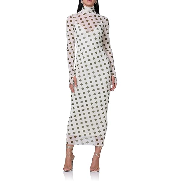 afrm mesh turtleneck dress AFRM Shailene Mesh Turtleneck Maxi Dress