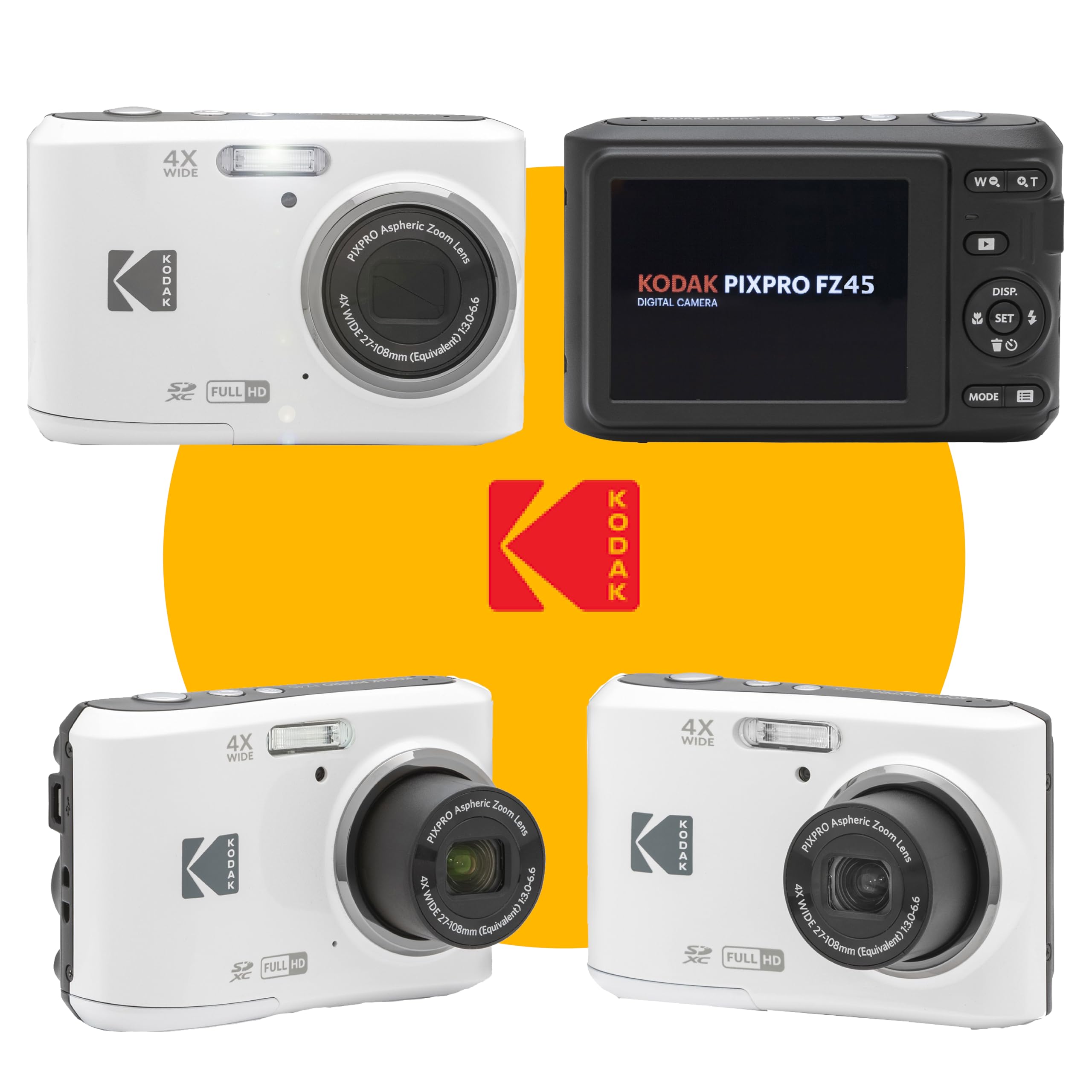 KODAK PIXPRO FZ45 16MP Digital Camera with 4X Optical Zoom 27mm Wide Angle and 2.7