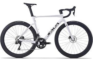 SAVADECK Carbon Road Bike, Lightweight 24-Speed Shifting Road Bicycle with Shimano 105 Di2 7170 Groupset, Carbon Frame with 700C Carbon Wheelset Disc Brake, Integrated Design Race Bikes for Adults