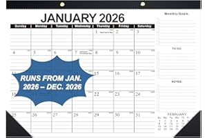 2026 Desk Calnedar: 12 Months Calendar Runs from JAN.2026 - Dec.2026, 17" x 12", Large Desk Calendar 2026 with Clear Waterpro