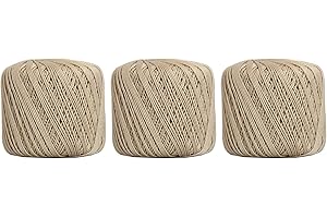 3 Ball Pack Threadart 100% Pure Cotton Crochet Thread - TAN - Size 10 and 3 - Singles and Bulk Packs Available - Size 3 - Color 16
