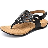 Athlefit Orthopedic Sandals for Women Summer Adjustable Orthotic Thong Sandals with Arch Support