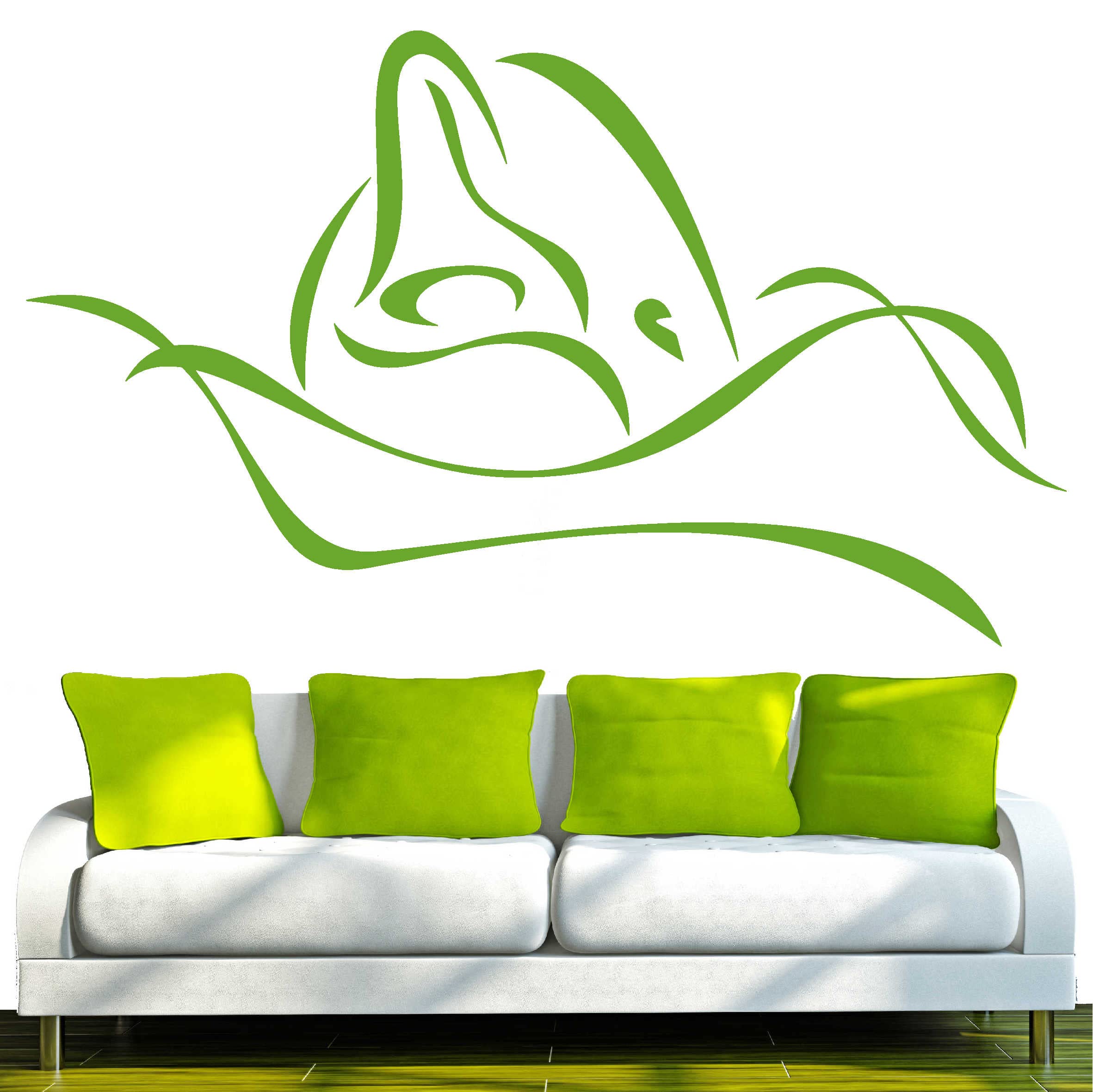 INDIGOS 4051095772521 – D243 Beautiful Tribal Dolphin Wall Sticker Home Graphic Decal Gift Decor Kids Room Novelty Wall art vinyl sticker Lime Green 160 x 94 x 1 cm — image 1