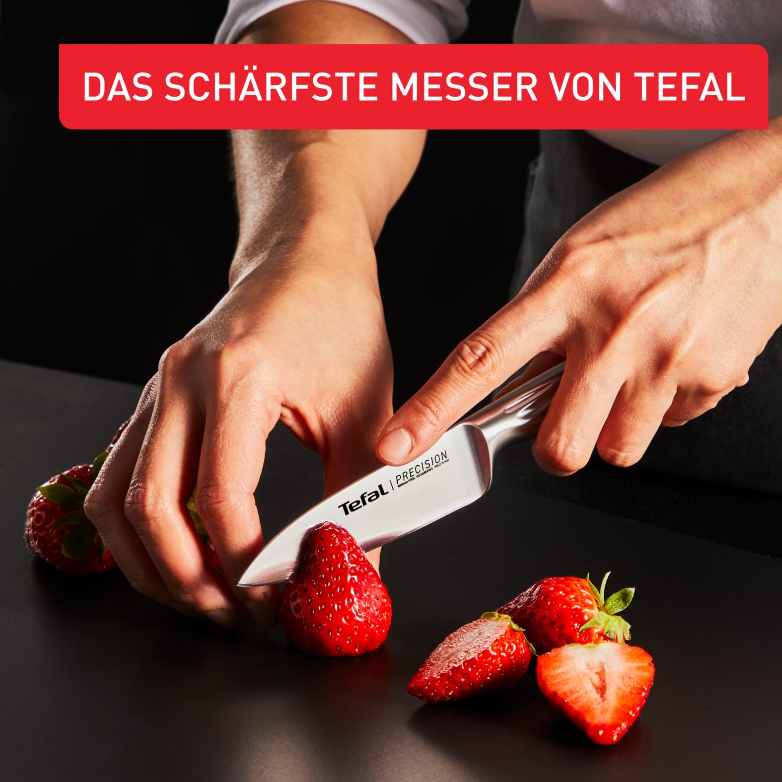 Tefal Precision Schälmesser 9 cm, schärfstes Messer, 22°-Klingenwinkel, Eishärtungstechnologie, Wellenmuster, Edelstahl, K2890124 2