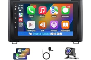 Car Radio for Toyota Tundra 2014 2015 2016 2017 2018 2019 2020 2021 Upgrade with CarPlay Wireless and Android Auto, 9 Inch Ca